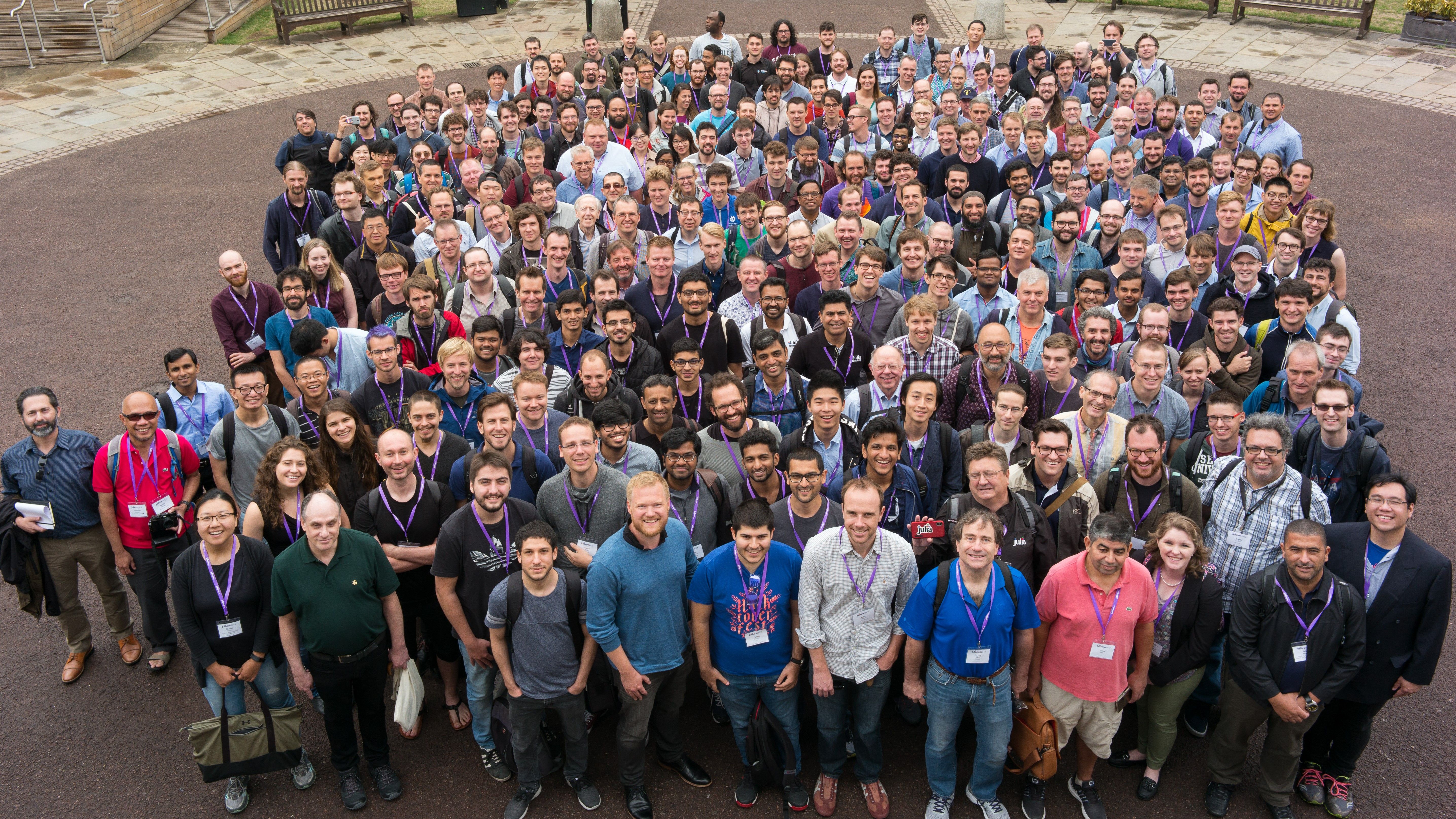 JuliaCon 2018 group photo in London